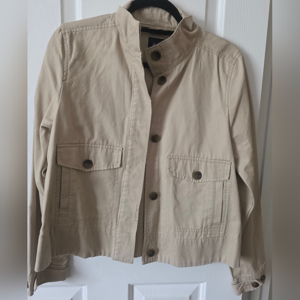 GAP Tan Utility Jacket with Button-Flap Pockets - image 2